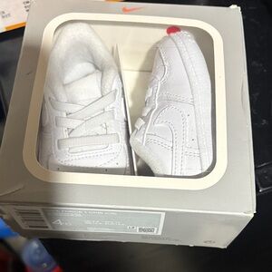 Nike Kids White Sneakers with Red Accent